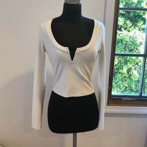 Honey Punch white long sleeve shirt